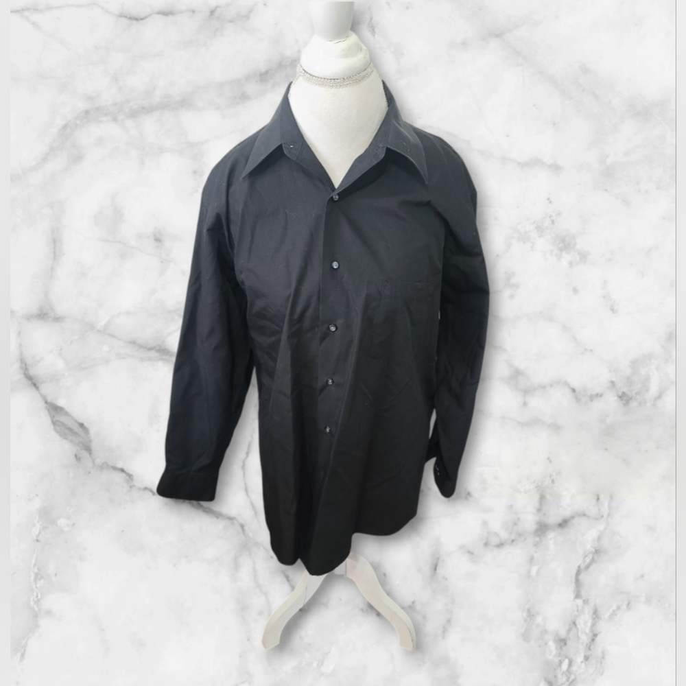 Mens Black Van Heusen Dress Shirt Sz XL